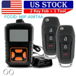 2 For 2015 - 2020 Ford F-150 F-250 F-350 3B Flip RemoteKey Fob + Program Tool - Picture 1 of 10
