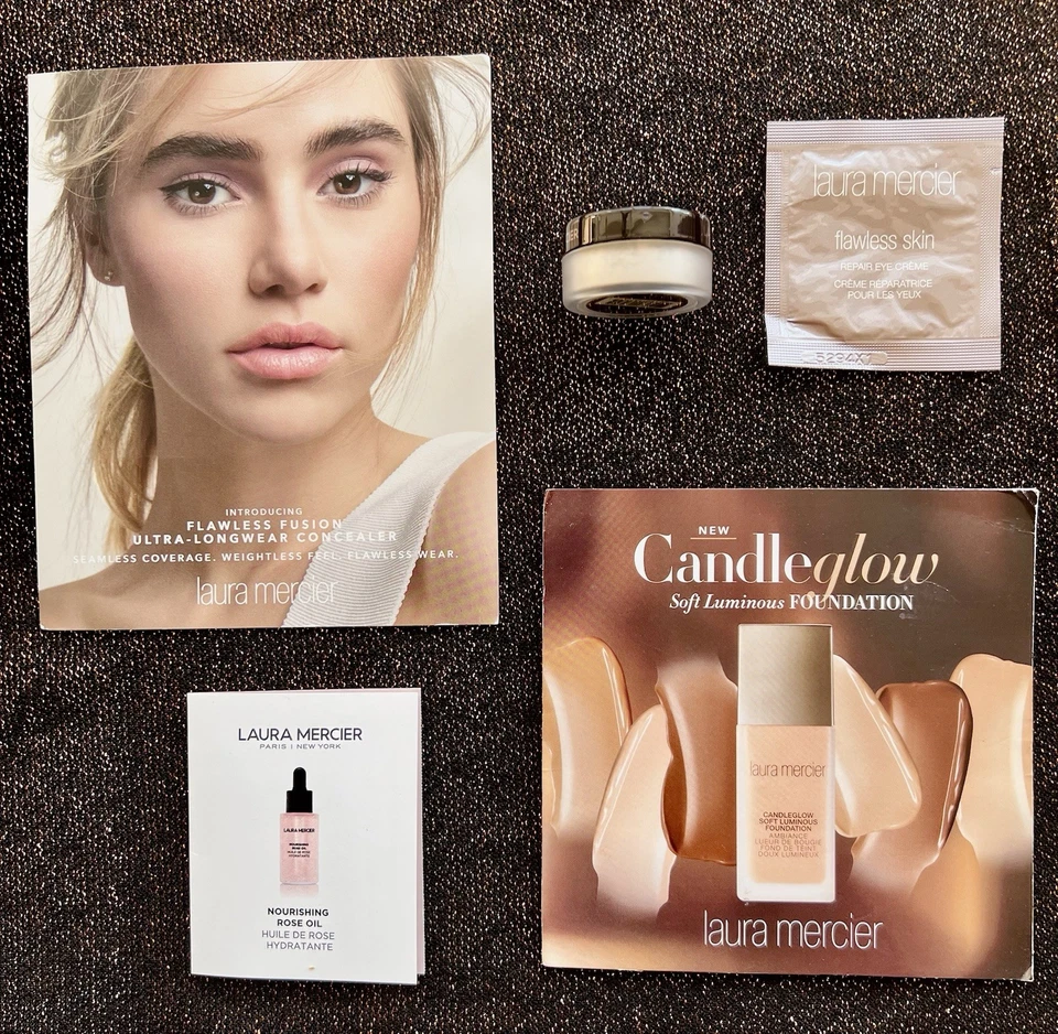 Образцы средств по уходу за кожей Laura Mercier — консилер, основа, крем для глаз, розовое масло, пудра - Изображение 1 из 1