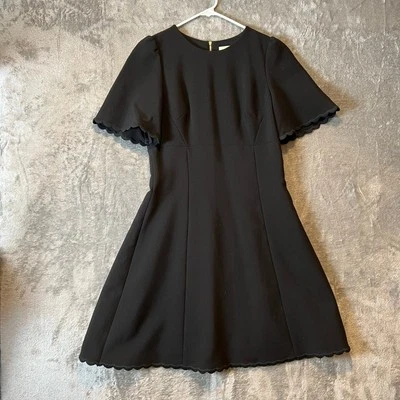 Vestido Kate Spade Talla 8 Negro Vieira Crepé Columpio LBD Atemporal Clásico Femenino Foto 1 de 4
