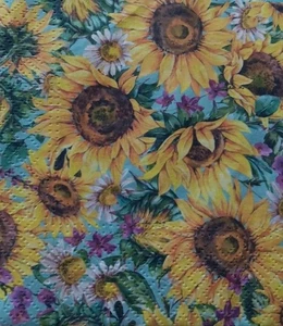 2 Individual Sunflower Cocktail Napkins - Picture 1 of 2