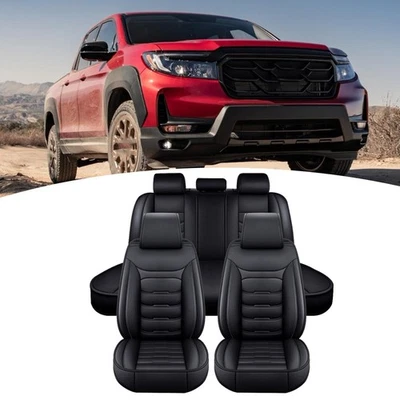 Full Set For Honda Ridgeline 5-Seat Car Seat Covers Leather Cushion Protector Pu Foto 1 de 4