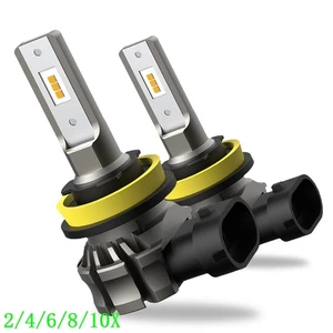 H11 H8 H9 LED Fog Light DRL Super Bright Bulb Driving Lamp Yellow Amber 2/10x - Picture 1 of 22