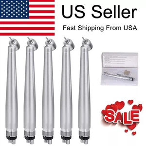 5 Dental 45 Degree Surgical High Speed Handpiece 4 Hole Rear Exhaust Single - Picture 1 of 12