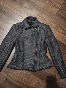Banana Republic Metallic Tweed Jacquard Blazer Jacket Women’s Size 0  Motorcycle - Picture 1 of 8