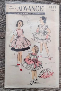 Vintage Advance Children's Apron Sewing Pattern,8143, Size 6 - Picture 1 of 2