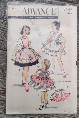 Vintage Advance Children's Apron Sewing Pattern,8143, Size 6 - Image 1 of 2