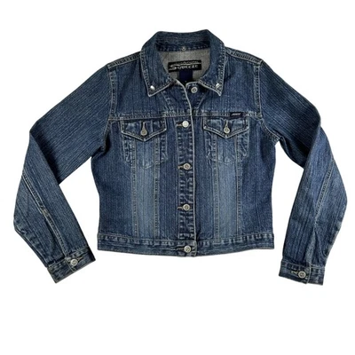 Stephen Hardy Squeeze Denim Jacket Womens Medium Blue Jean Trucker Classic - Image 1 of 4