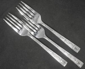 Lifetime Silver Leaves Stainless Salad Fork Set of 3. 6 1/2" Long - Picture 1 of 1