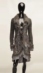 Vintage Jumpo Y2K Grunge Whimsigoth Wool Blend Long Cardigan Size S/M - Picture 1 of 9