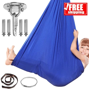 For Kids Sensory Swing Therapy Autism Hammock Indoor Swing w/ Hanging Hardwares - Picture 1 of 15