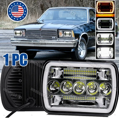 For Chevy Malibu 1978 1979 1980 1981 El Camino 7x6" LED Headlight Hi/Lo Beam DRL - Image 1 of 4