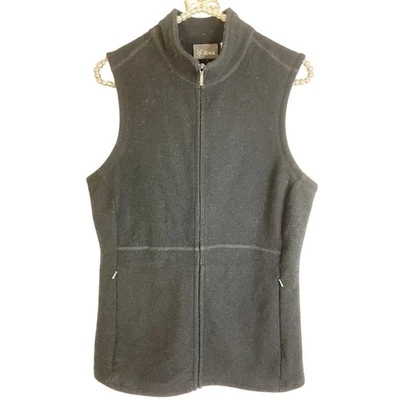IBEX Women's Carrie Black Merino Wool Vest Full Zip with Zip Pockets Size Medium - Image 1 of 4