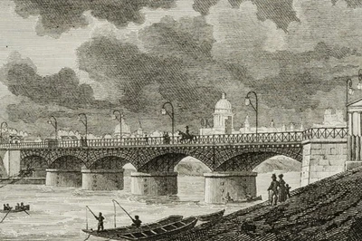 DURAU (19.Jhd) nach HEDOUIN (19.Jhd), Brücke Pont du Jardin du Roi, Paris, Sst. - Bild 1 von 4