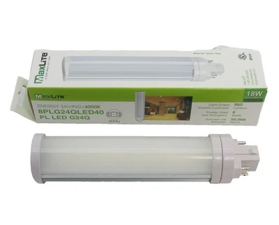 G24Q LIGHTBULB 8PLG24QLED40 PL LED  8W 4000K  ENERGY SAVING MAXLITE LIGHT BULB - Image 1 of 4