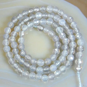 15inches Faceted Gray Agate Round Beads 4mm 6mm 8mm 10mm 12mm - Picture 1 of 6