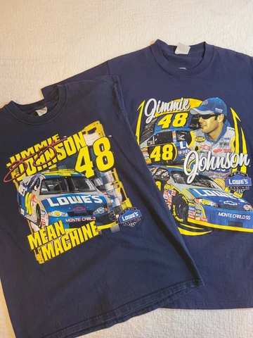 Lot of 2 Jimmie Johnson Lowes Racing T-Shirts Medium Blue Chase Authentics Cover