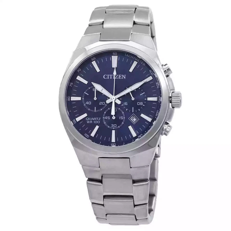 Citizen Men's Chronograph Quartz Silver Stainless Steel Watch 40 MM AN8170-59L