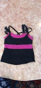BEBE SPORT BLACK AND PINK ATHLETIC TANK TOP SIZE S - Picture 1 of 7