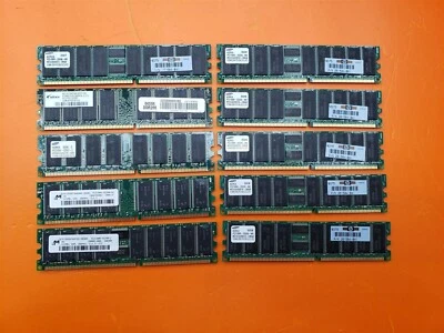⭐️⭐️⭐️⭐️⭐️ (Lot of 10) Assorted Desktop 512MB PC-2100 DDR-266 Memory RAM Sticks - Image 1 of 2