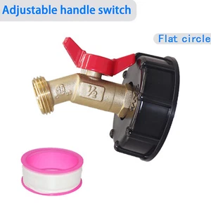 Brass Water Shut-Off Valve Adapter 2.44”Coarse Thread Adapter for IBC Tote Tank - Picture 1 of 5