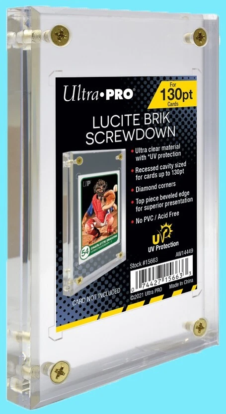 1 Ultra Pro 1/2" LUCITE 130PT RECESSED SCREWDOWN UV SAFE Sport Card Display Case - Image 1 of 1