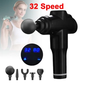 Massage Gun Percussion Massager 32 Speed Deep Tissue Muscle Vibrating Relaxing - Picture 1 of 10