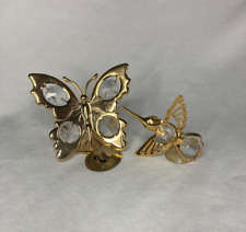 Mascot USA Austrian Crystal Butterfly and Hummingbird 24K Gold Plated