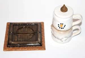 Juego de 4 tazas de té The Original S'mores Midwest con tapa y placa base - Imagen 1 de 3