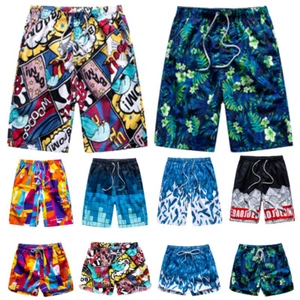 Men's Swimming Board Shorts Trunks Swimwear Summer Beach Drawstring Short Pants - Picture 1 of 31