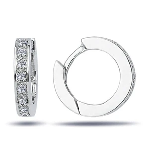 Pendientes de diamantes criollos talla brillante oro blanco de 14 quilates - Imagen 1 de 1