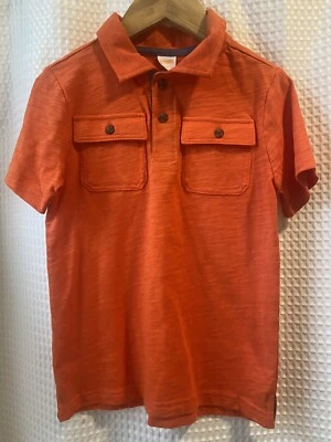 NUEVO CON ETIQUETAS~$23 Gymboree~Niños 5 5T~Camisa Polo Cuello Botón~Manga Corta~Naranja~Algodón Foto 1 de 4