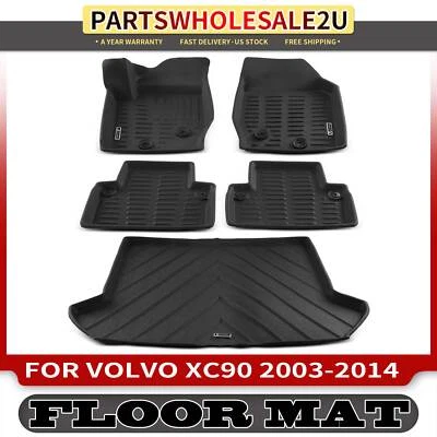 5x Alfombrillas delanteras y traseras negras forro para Volvo XC90 2003-2014 con alfombrilla de maletero Foto 1 de 4