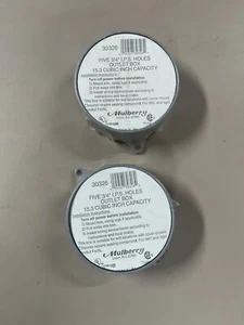 Lot of Two Mulberry 30326 4'' Round Outlet Box five 3/4”I.P.S. Hole 15.3 Cu In. - Picture 1 of 3