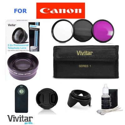 58MM 2X Telephoto Zoom Lens KIT for CANON Rebel T2I 60D XSI 6D T3I T4I T5I T3 XS - Image 1 of 4