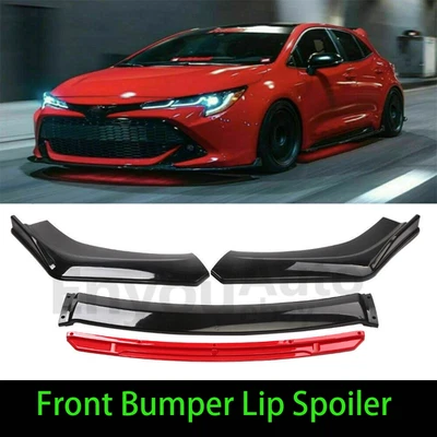 Alerón divisor de labios parachoques delantero negro brillante + rojo para Toyota Corolla Hatchback Foto 1 de 4