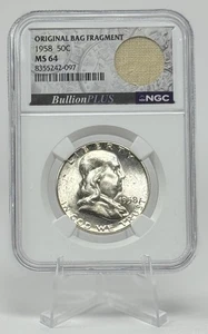 1958 Franklin Half Dollar NGC MS64 Original Bag Fragment Obv Die Clash DDO DDR - Picture 1 of 13