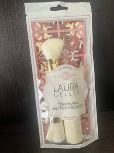 Laura Geller Face It All 2-teiliges Pinselset weiß Kabuki & Puderpinsel NEU - Bild 1 von 3