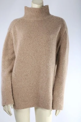 Suéter Vince 100% Cachemira Camel Beige Medio Cuello Alto Grande Suave Talla S Foto 1 de 4