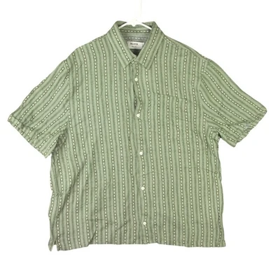 Hollister Green Textured Short Sleeve Shirt Men's Size XL Boxy Fit NWT Linen - Image 1 of 4
