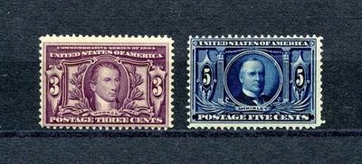 U.S. #325, 3¢ violet & #326, 5¢ dark blue, (U645) perf 12, M, H, FVF, CV$135.00 - Image 1 of 2