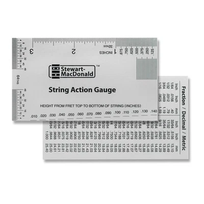 StewMac String Action Gauge And Ruler, Inches, Stainless Steel - Designed by... - Image 1 of 4