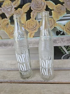 Vintage Topp Cola Klarglas Leere Flaschen 60er Jahre 2 Stück 16 Oz (T-16A-B) - Bild 1 von 12
