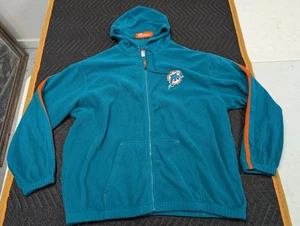 Vintage NFL Apparel Miami Dolphins Fleece Zip Up Hoodie Size 2XL - Picture 1 of 8