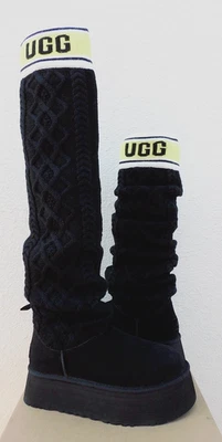 UGG OVER THE KNEE CLASSIC SWEATER LETTER TALL 2" PLATFORM BOOTS, US 7/ 38 ~NIB - Image 1 of 4