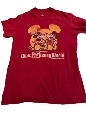 Camisa Disney Walt Disney World Para Hombres Mediana Mickey Mouse Minnie Mouse Borgoña Foto 1 de 4