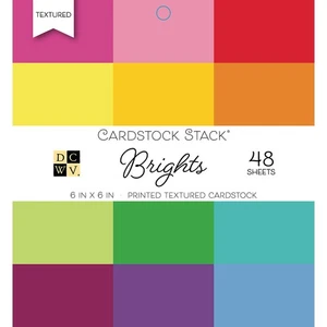 DCWV Single-Sided Cardstock Stack 6"X6" 48/Pkg-Brights, 12 Solid Colors - 3 Pack - Picture 1 of 1