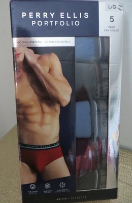 Calzoncillos boxer Perry Ellis Portfolio talla L 5 paquete logotipo algodón colores asst NUEVOS/paquete Foto 1 de 3
