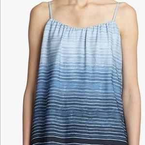 Vince French Blue Ombre Stripe Silk Camisole Sleeveless Tank Top Small - Picture 1 of 6