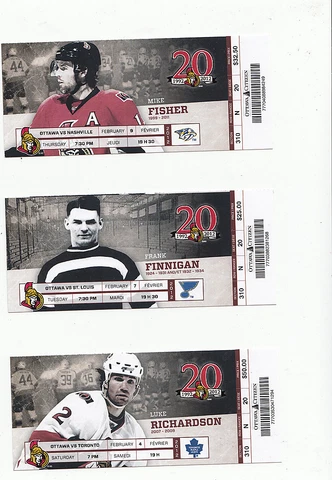 OTTAWA SENATORS VS PREDATORS FULL TICKET STUB CHRIS NEIL 2/9/13 SPEZZA 2 GOALS Cover