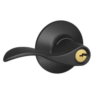 Schlage F51A-ACC-622 Entry Lock, Accent Lever, Black - Picture 1 of 1
